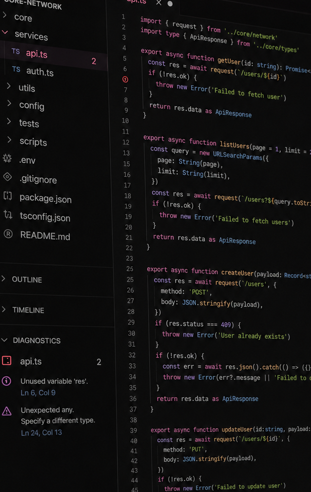 Technical editor interface visual